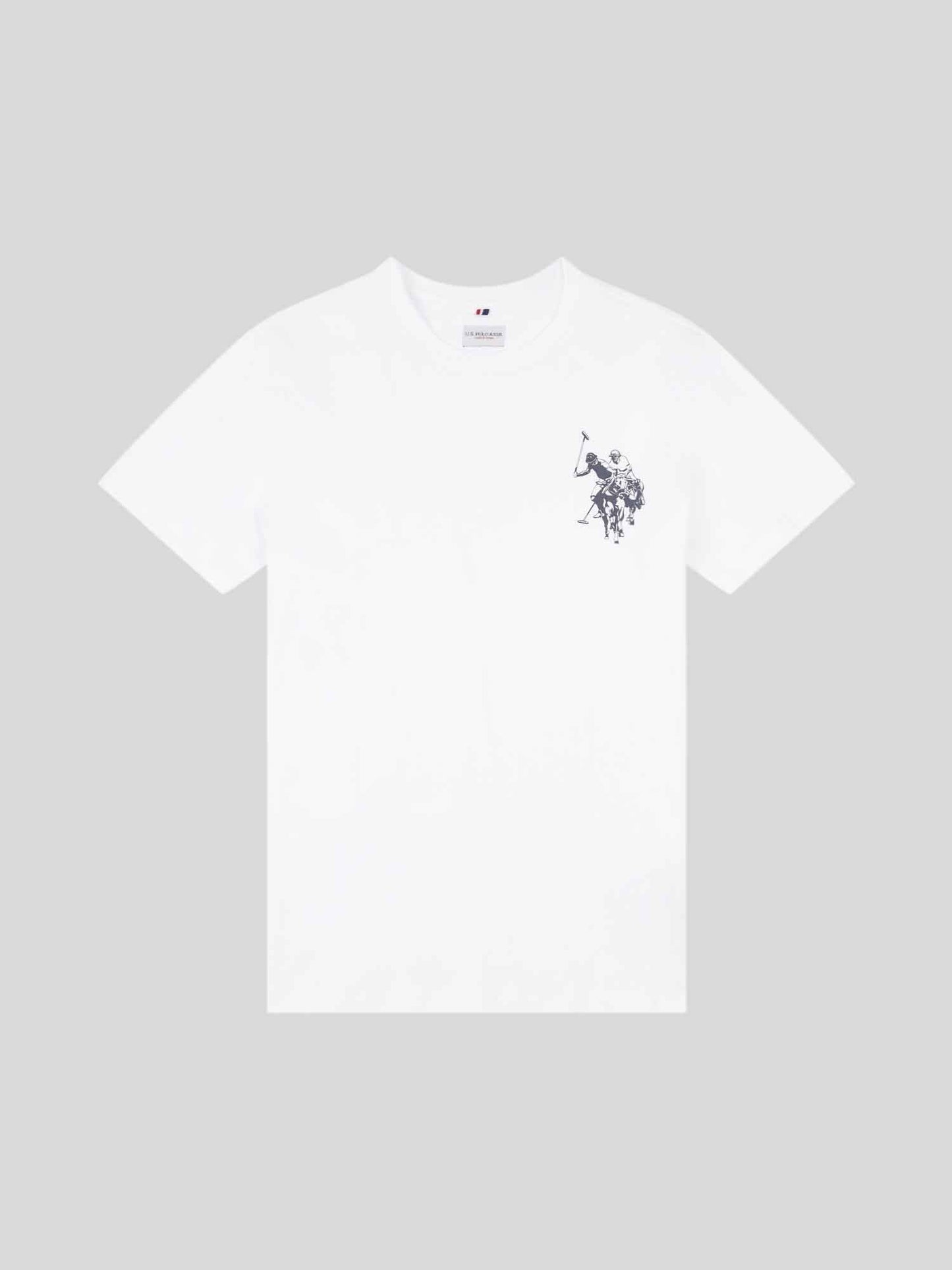 Boys Large Double Horsemen Graphic T-Shirt in Bright White