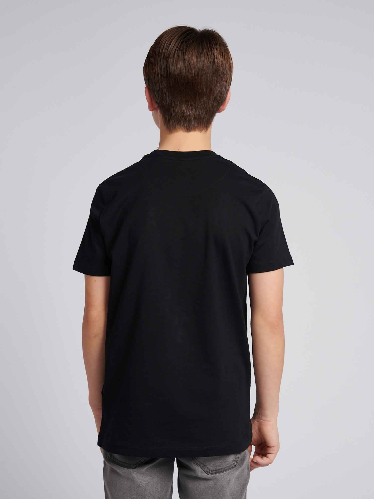 Boys Large Double Horsemen Graphic T-Shirt in Black