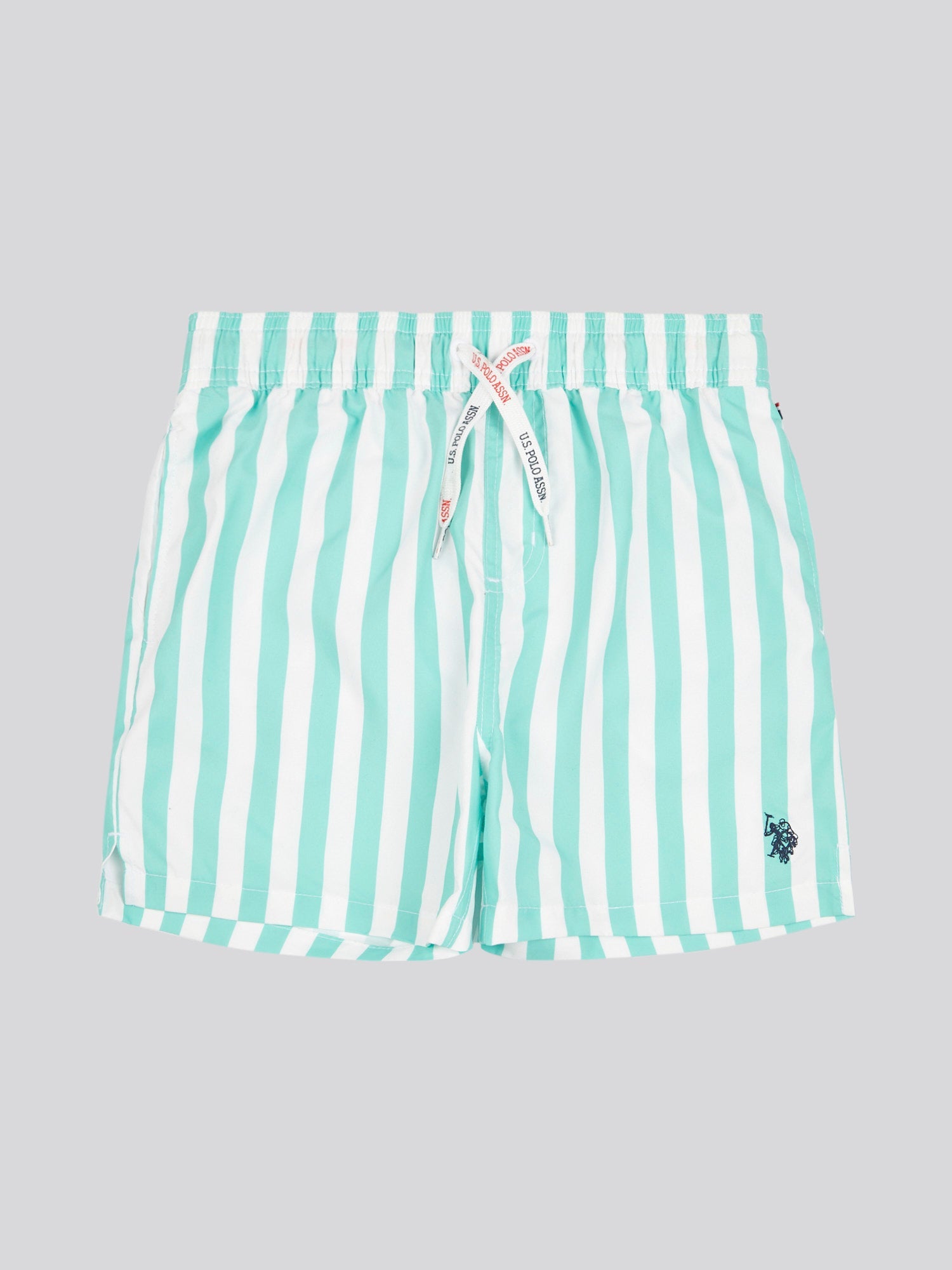 Boys Stripe Swim Short in Pool Blue