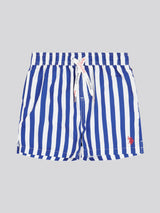 Boys Stripe Swim Short in Sodalite Blue