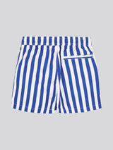 Boys Stripe Swim Short in Sodalite Blue