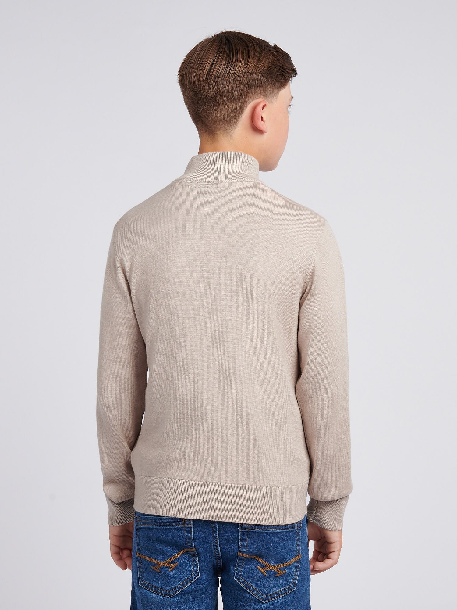 Boys Knitted Cotton Rich 1/4 Zip Atmosphere