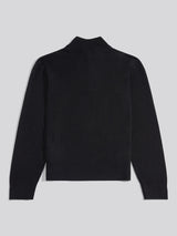 Boys Knitted Cotton Rich 1/4 Zip Black Bright White DHM