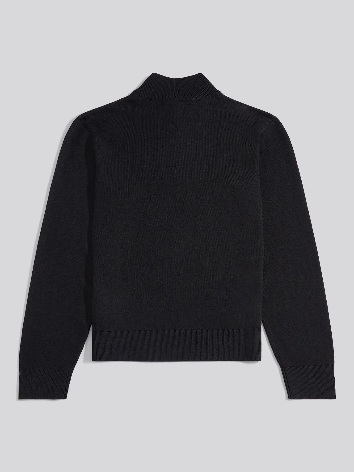 Boys Knitted Cotton Rich 1/4 Zip Black Bright White DHM