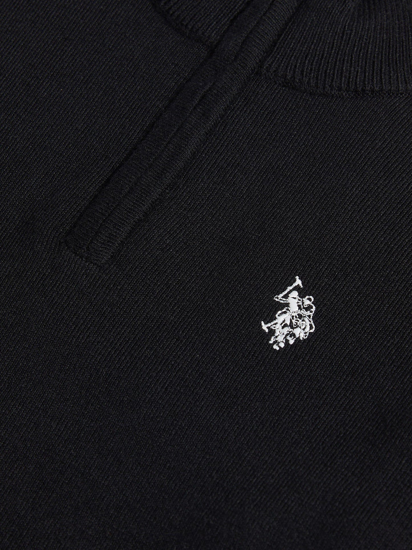 Boys Knitted Cotton Rich 1/4 Zip Black Bright White DHM