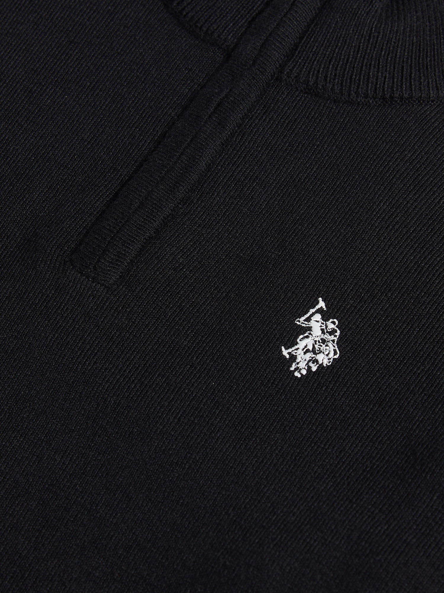 Boys Knitted Cotton Rich 1/4 Zip Black Bright White DHM