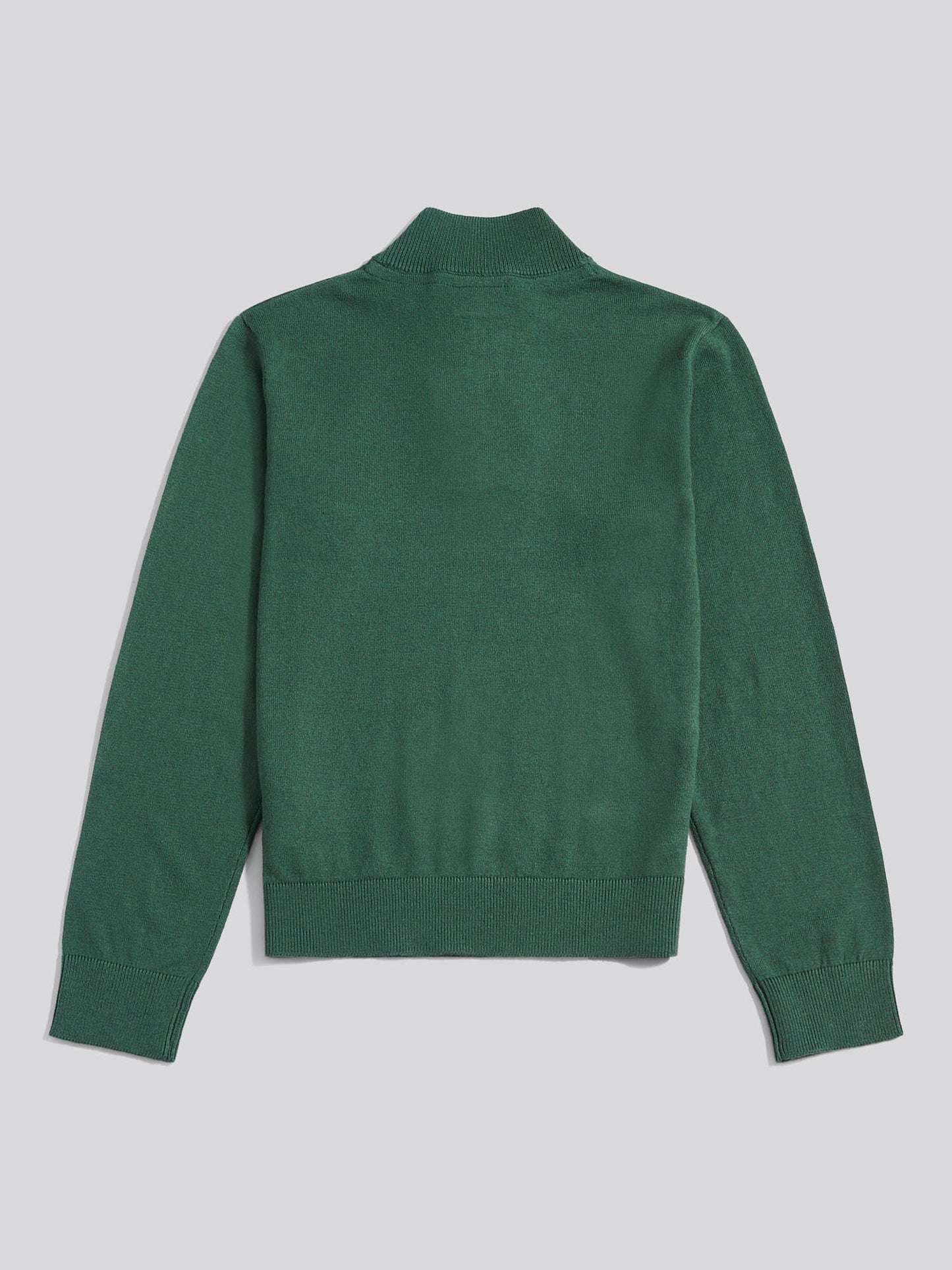 Boys Knitted Cotton Rich 1/4 Zip Pineneedle