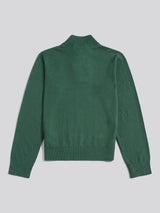 Boys Knitted Cotton Rich 1/4 Zip Pineneedle