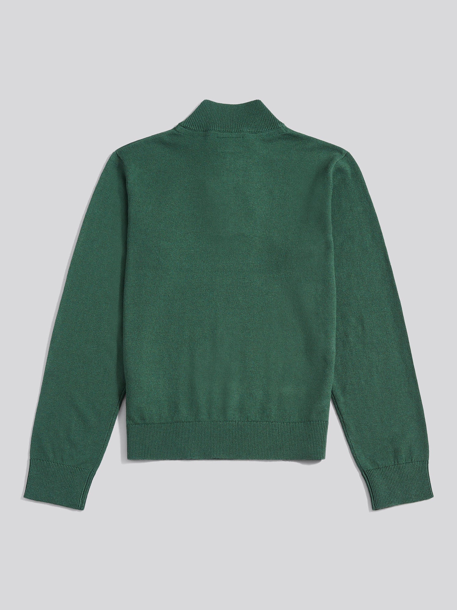 Boys Knitted Cotton Rich 1/4 Zip Pineneedle