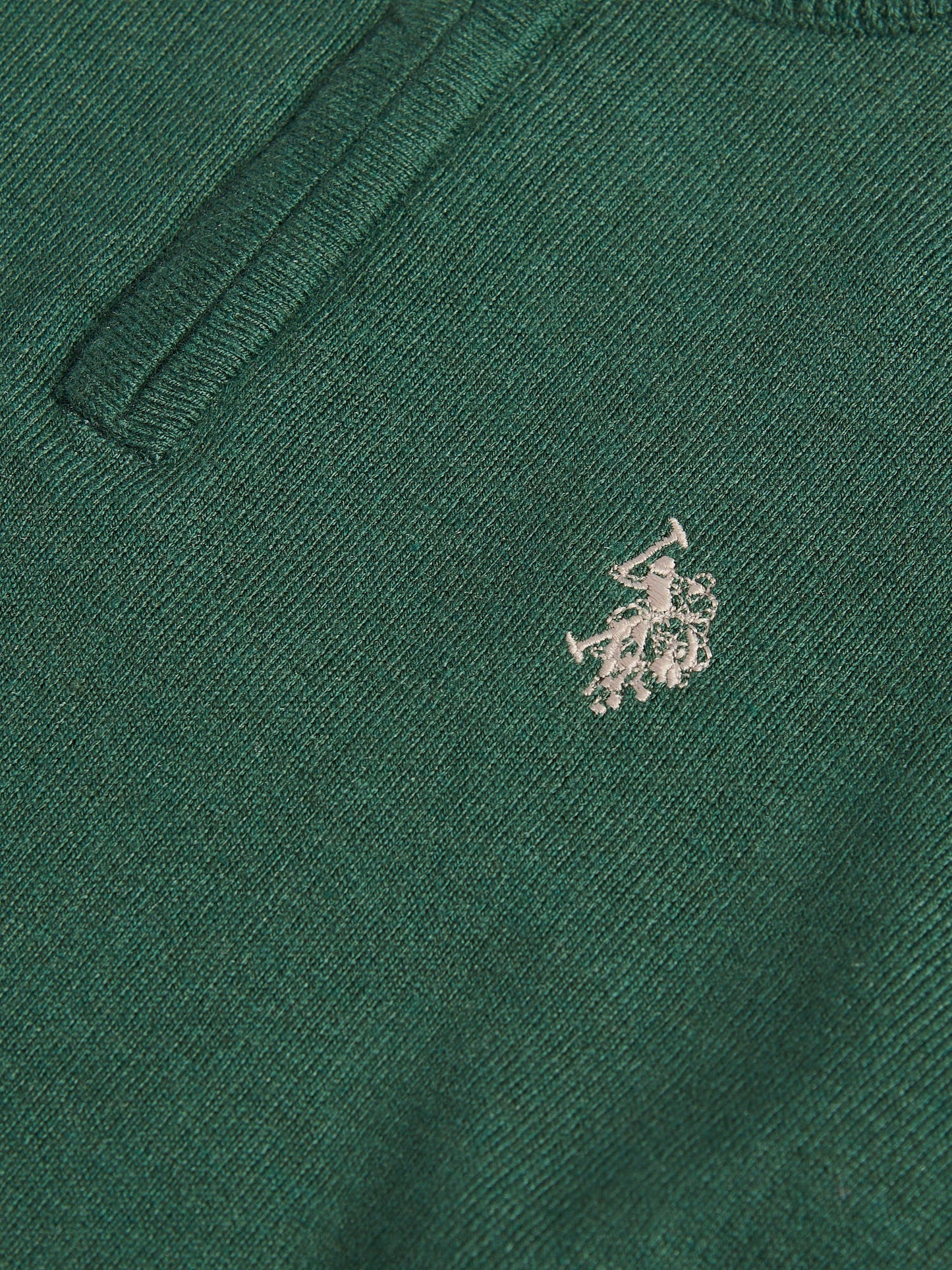 Boys Knitted Cotton Rich 1/4 Zip Pineneedle