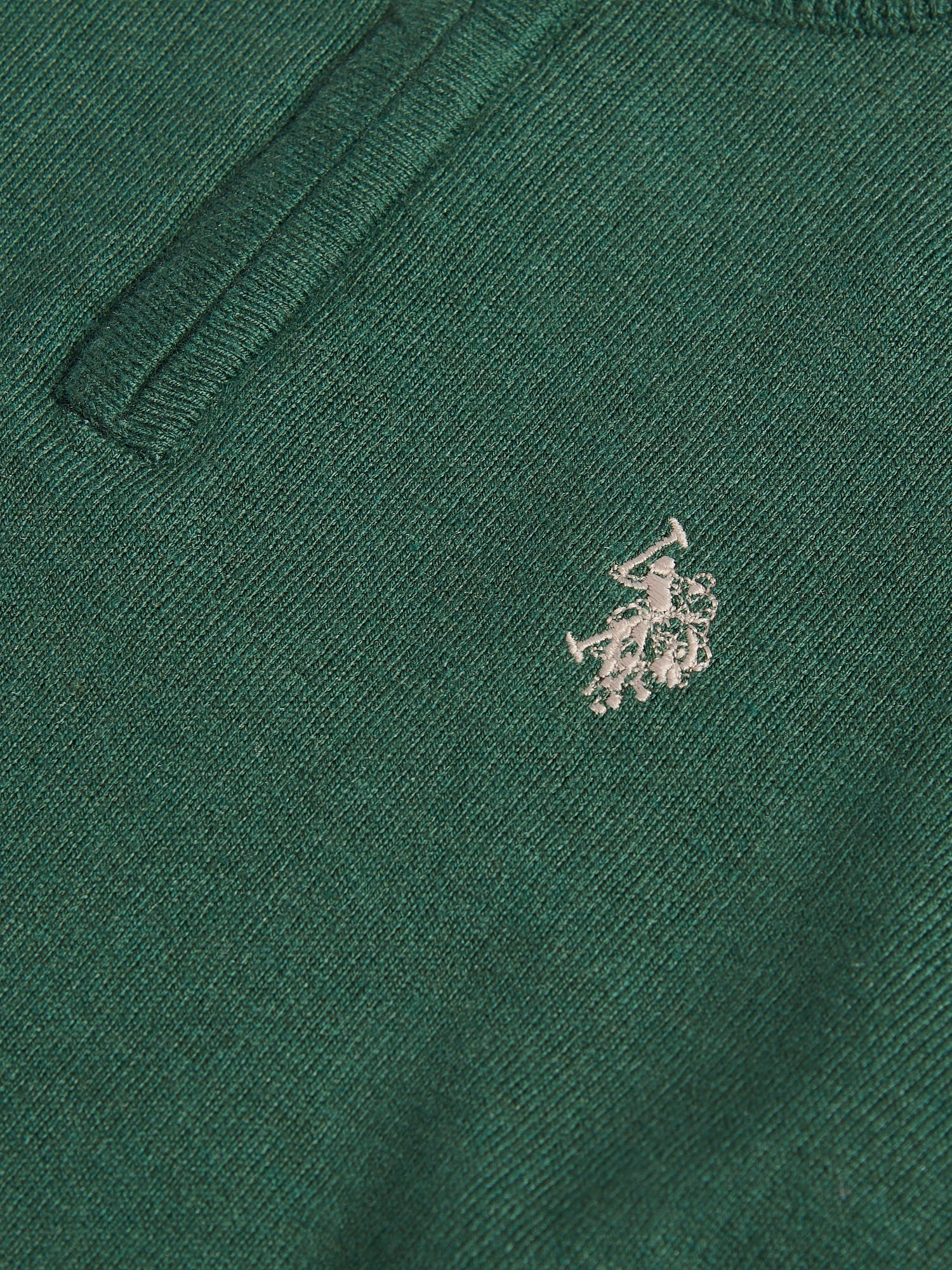 Boys Knitted Cotton Rich 1/4 Zip Pineneedle
