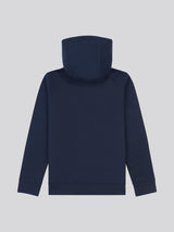 Boys Double Horsemen Zip Hoodie in Dark Sapphire Navy / Haute Red DHM