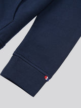 Boys Double Horsemen Zip Hoodie in Dark Sapphire Navy / Haute Red DHM