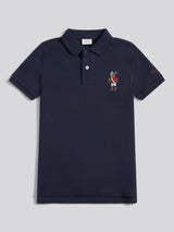 Boys Chuck Polo Shirt in Dark Sapphire Navy