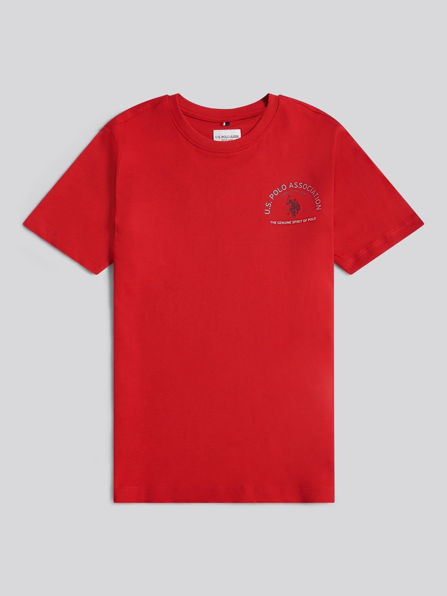 Boys Front Back Print Graphic T-Shirt in Haute Red