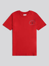 Boys Front Back Print Graphic T-Shirt in Haute Red