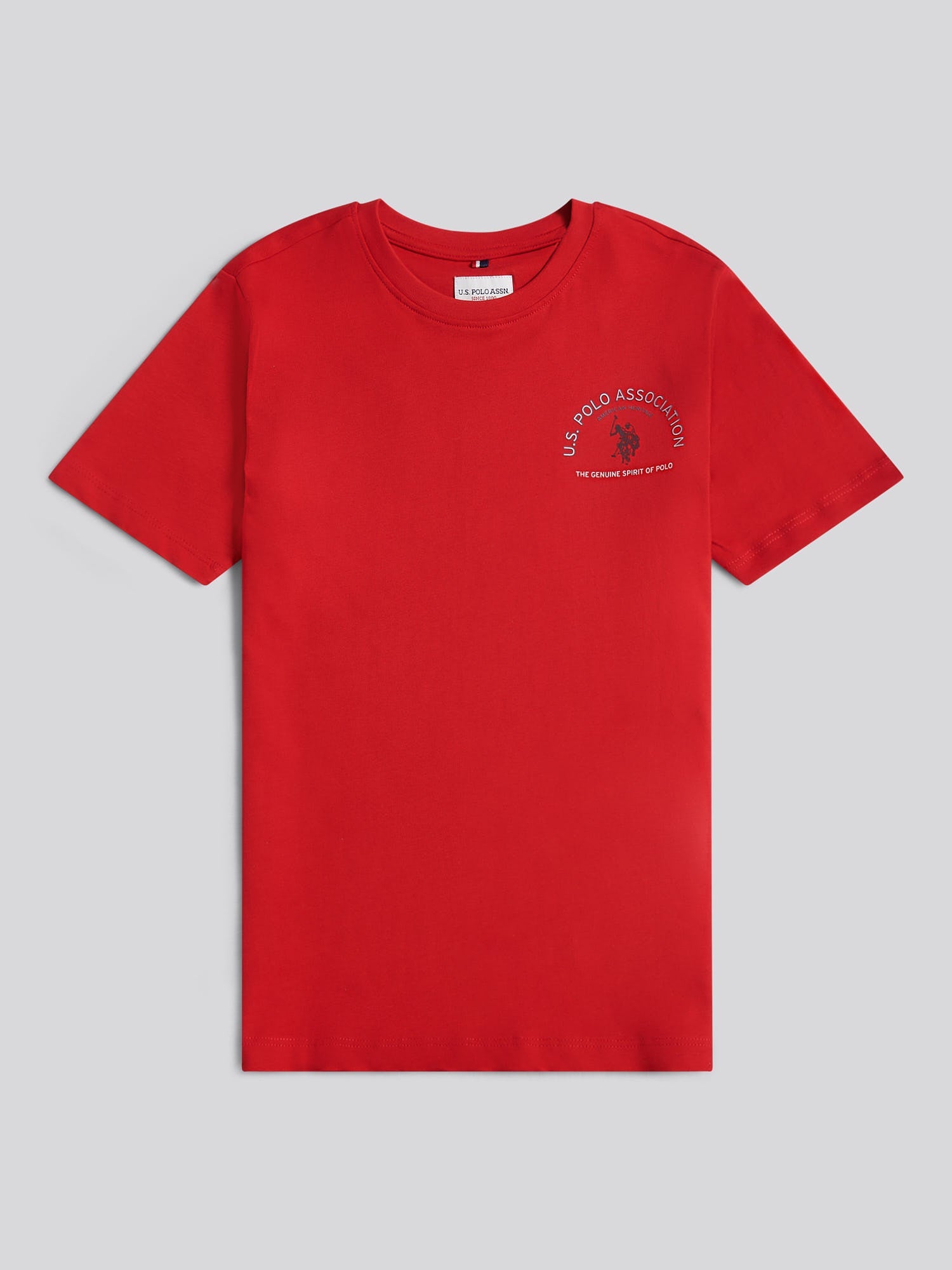 Boys Front Back Print Graphic T-Shirt in Haute Red