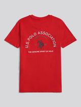 Boys Front Back Print Graphic T-Shirt in Haute Red