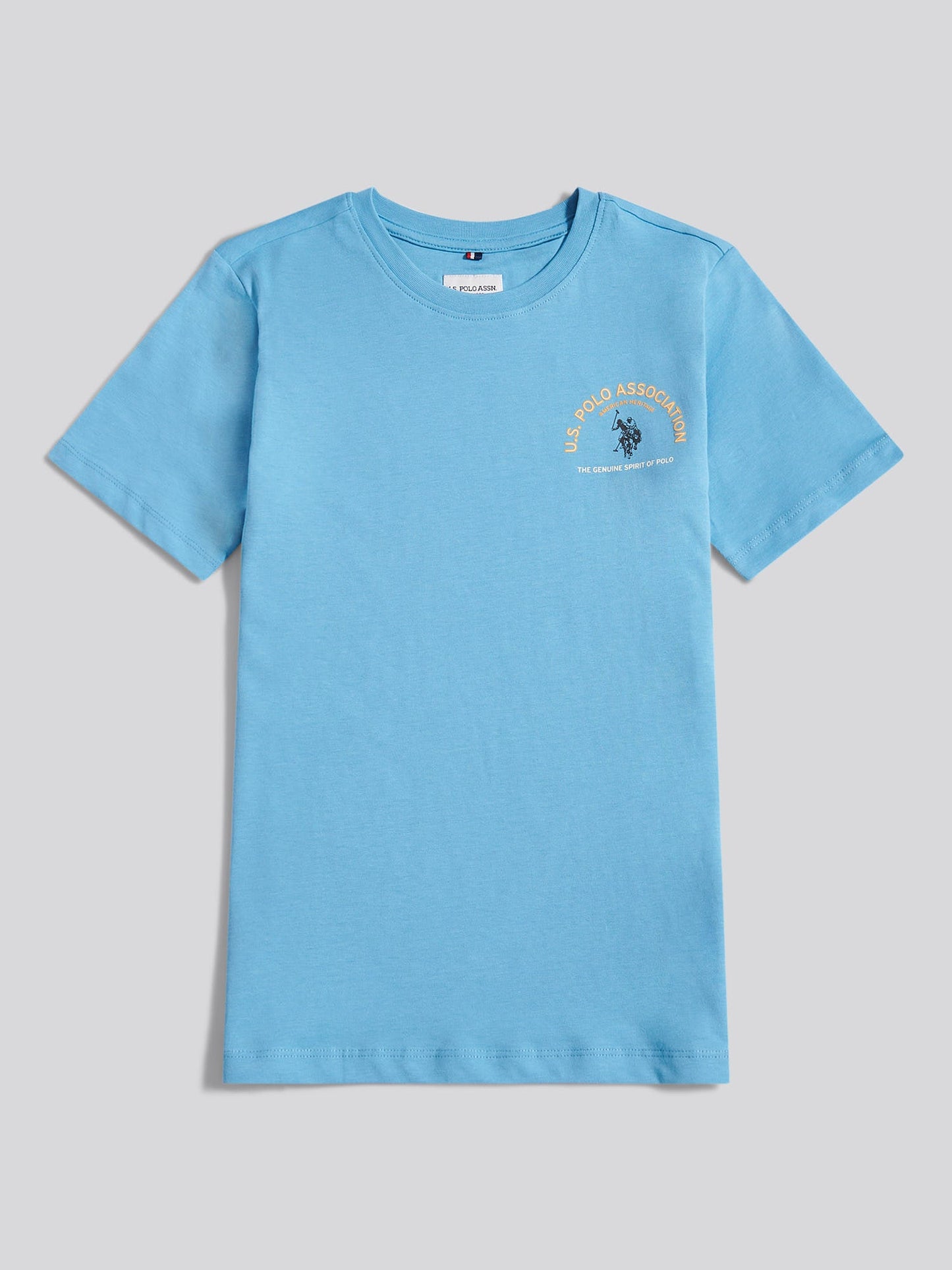 Boys Front Back Print Graphic T-Shirt in Heritage Blue