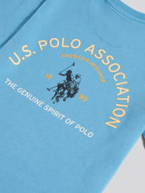 Boys Front Back Print Graphic T-Shirt in Heritage Blue