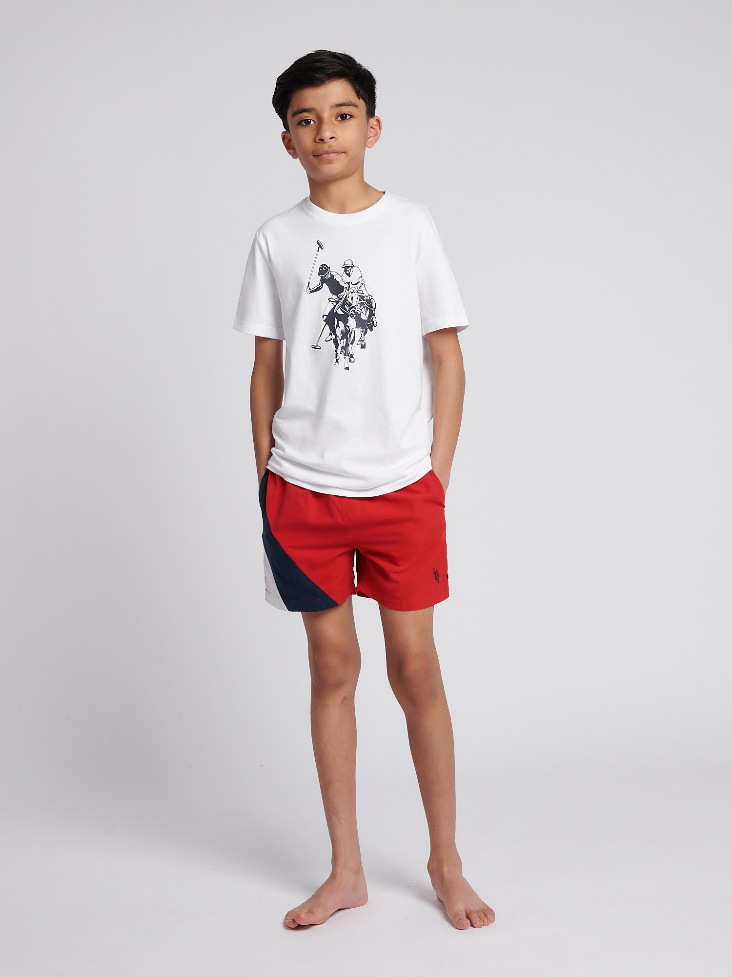 Boys Cut & Sew Swim Short Navy Blue