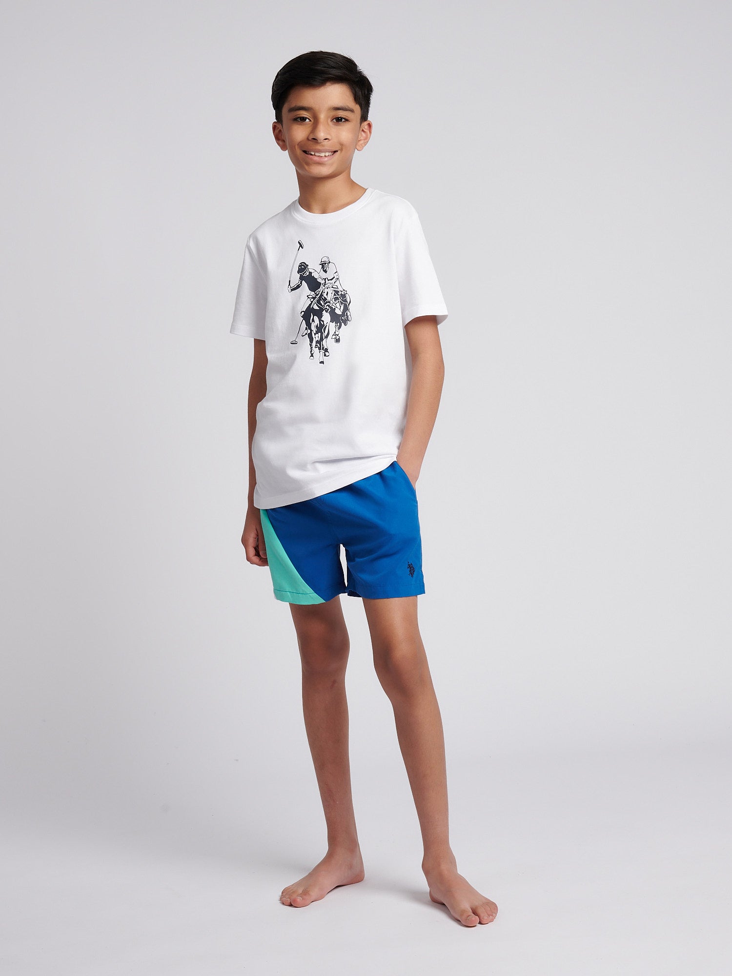 Boys Cut & Sew Swim Short Galaxy Blue
