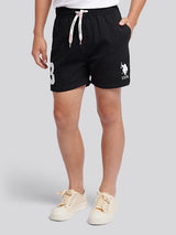 Boys Player 3 Swim Short in Black Bright White DHM