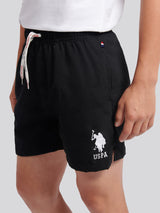 Boys Player 3 Swim Short in Black Bright White DHM