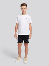 Boys Player 3 Swim Short in Black Bright White DHM
