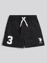 Boys Player 3 Swim Short in Black Bright White DHM