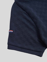Boys Check Texture Polo Shirt Dark Sapphire Navy / Haute Red DHM