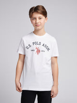 Boys Signature Arch Print T-Shirt Bright White
