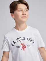 Boys Signature Arch Print T-Shirt Bright White