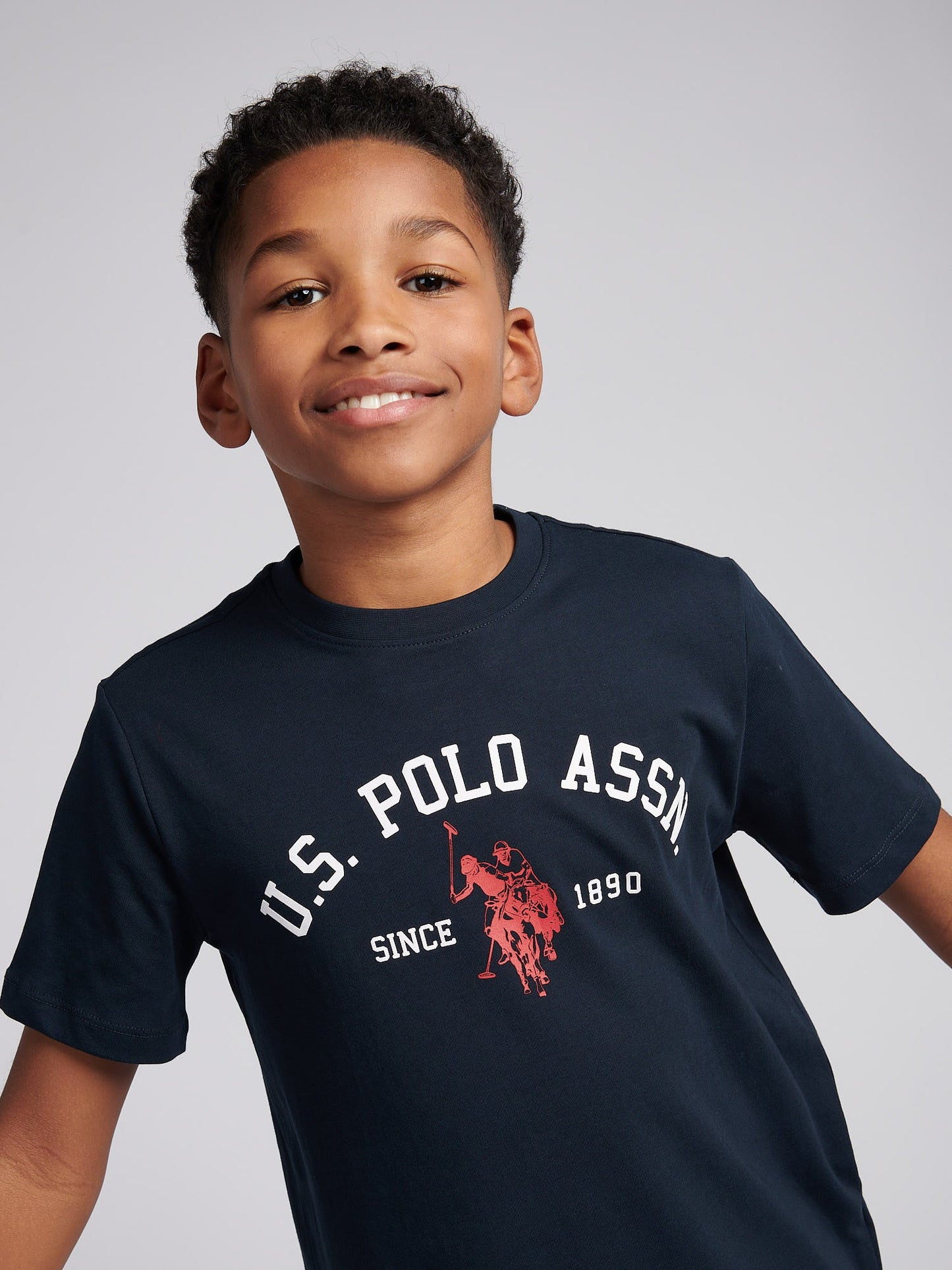 Boys Signature Arch Print T-Shirt Dark Sapphire Navy