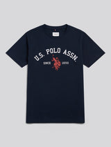 Boys Signature Arch Print T-Shirt Dark Sapphire Navy