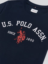 Boys Signature Arch Print T-Shirt Dark Sapphire Navy