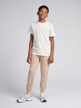Boys Texture Double Horsemen T-Shirt Whisper White