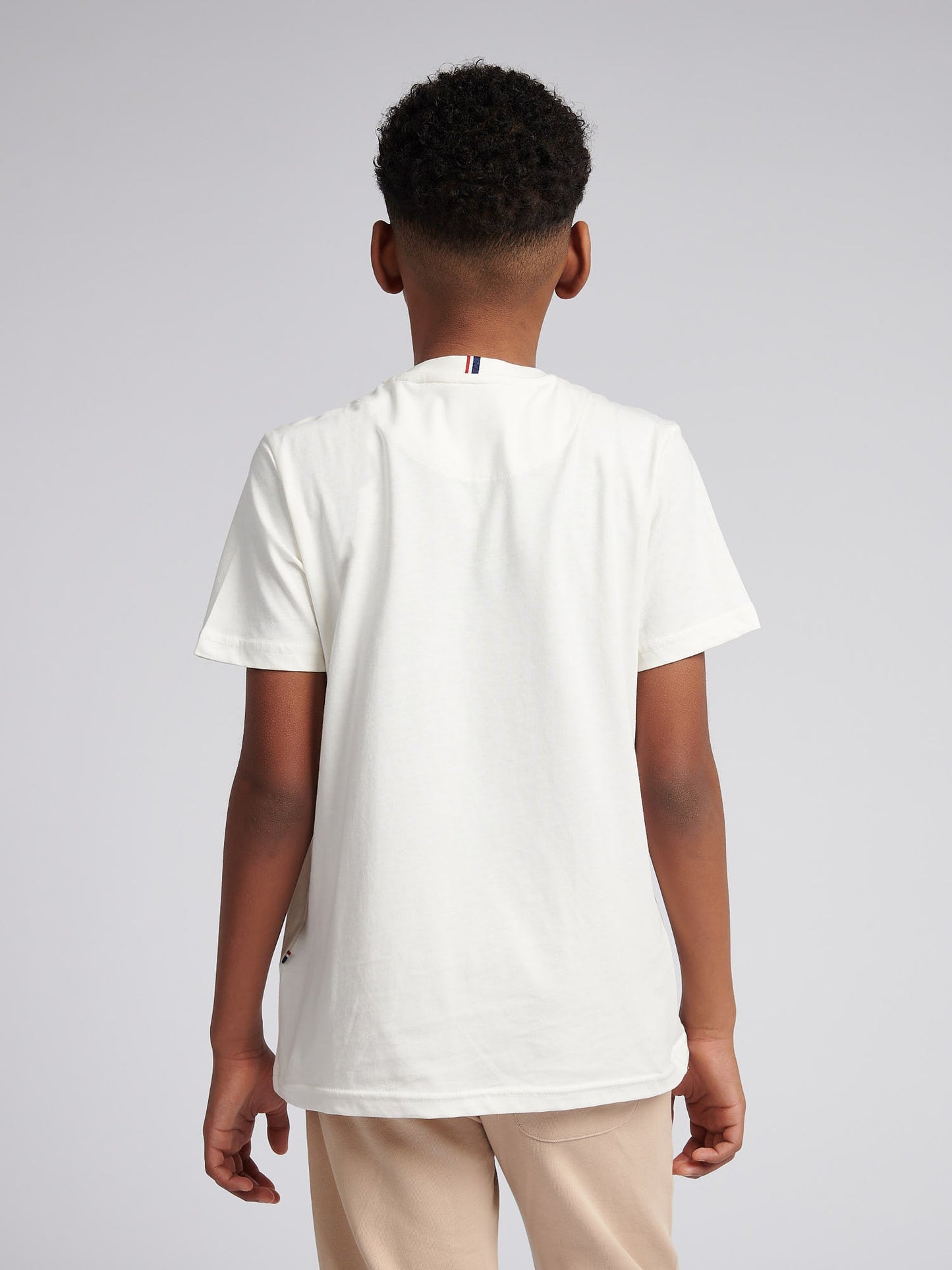Boys Texture Double Horsemen T-Shirt Whisper White