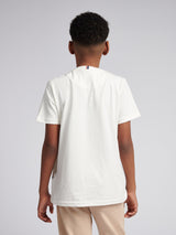 Boys Texture Double Horsemen T-Shirt Whisper White