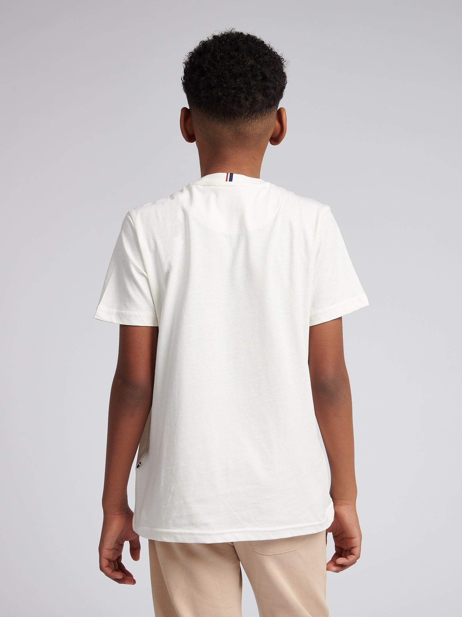 Boys Texture Double Horsemen T-Shirt Whisper White