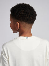 Boys Texture Double Horsemen T-Shirt Whisper White
