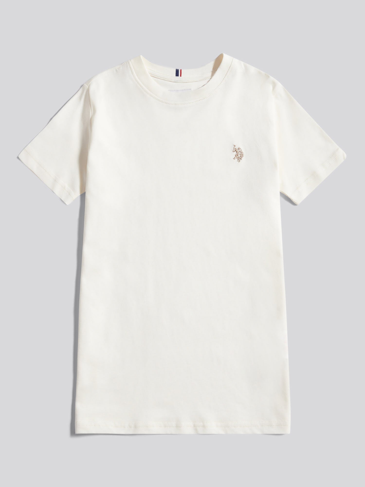 Boys Texture Double Horsemen T-Shirt Whisper White