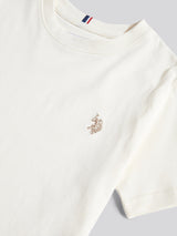 Boys Texture Double Horsemen T-Shirt Whisper White