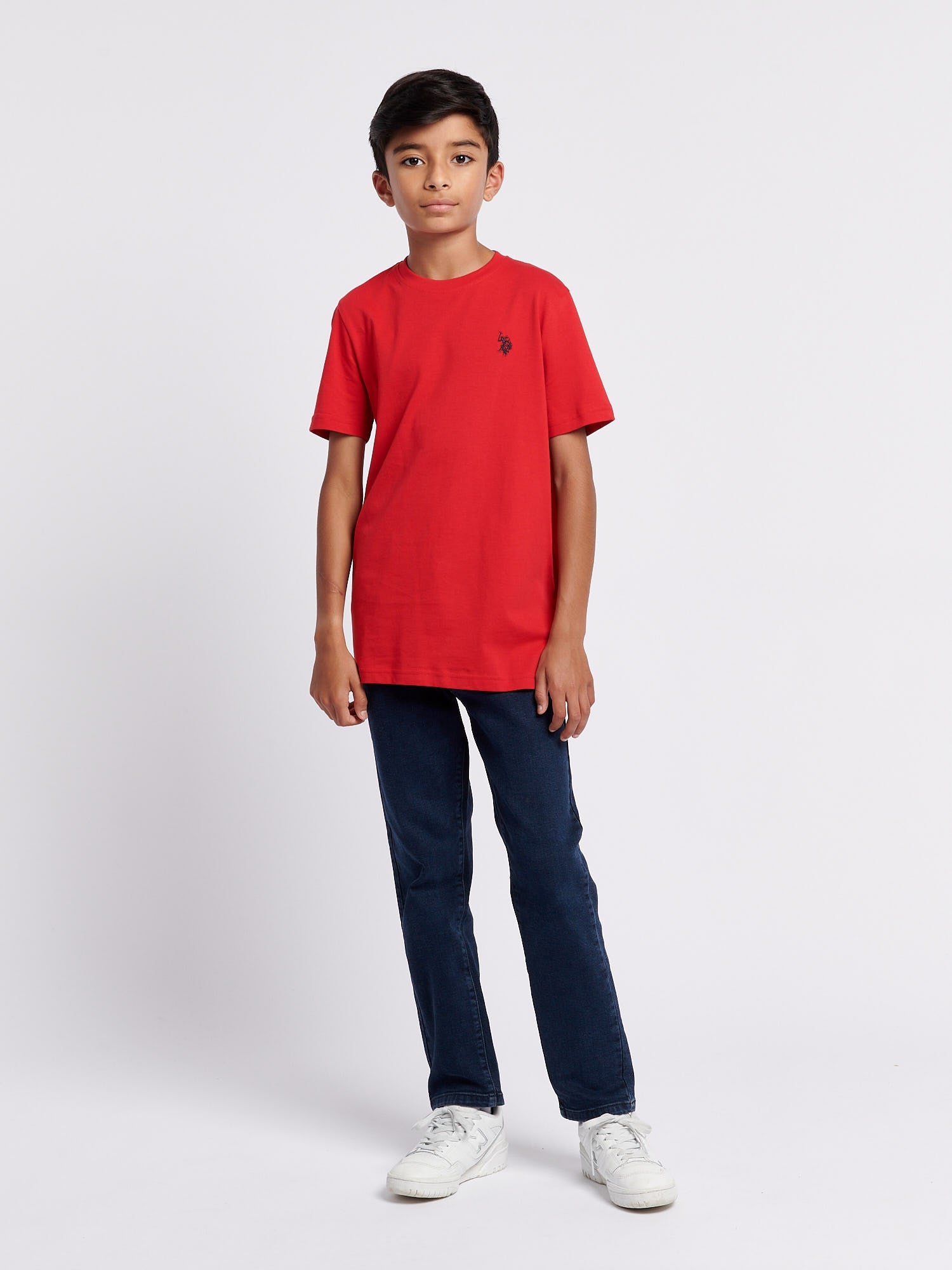 Boys Texture Double Horsemen T-Shirt Haute Red