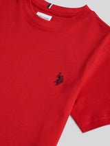 Boys Texture Double Horsemen T-Shirt Haute Red