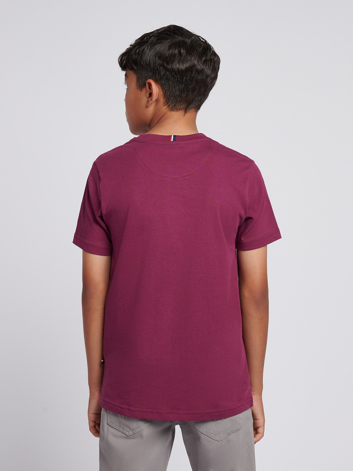 Boys Texture Double Horsemen T-Shirt Grape Wine