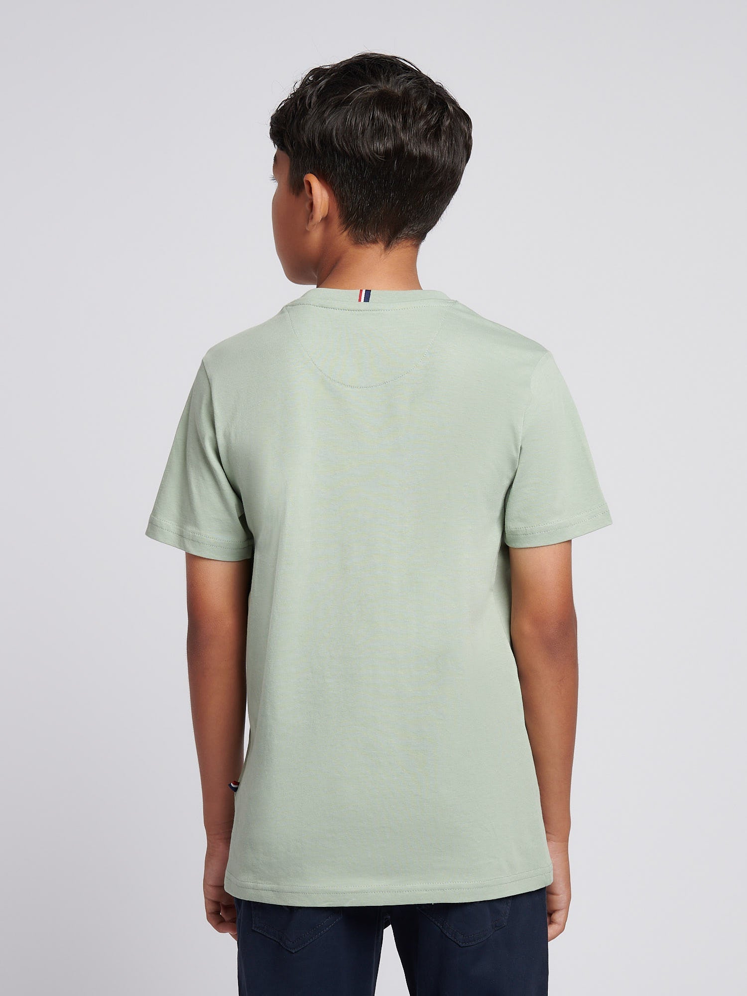 Boys Texture Double Horsemen T-Shirt Iceberg Green