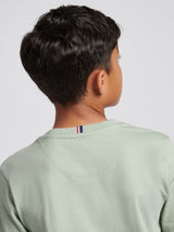 Boys Texture Double Horsemen T-Shirt Iceberg Green