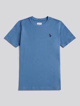 Boys Texture Double Horsemen T-Shirt Blue Horizon