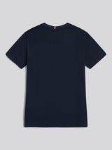 Boys Texture Double Horsemen T-Shirt Dark Sapphire Navy / Haute Red DHM